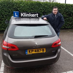 Sjoerd Kooreman is vandaag geslaagd voor zijn autorijbewijs bij Autorijschool Klinkert Zeist